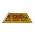 thumbnail image 2 of Ahgly Company Machine Washable Indoor Round Abstract Yellow Modern Area Rugs, 6' Round, 2 of 4