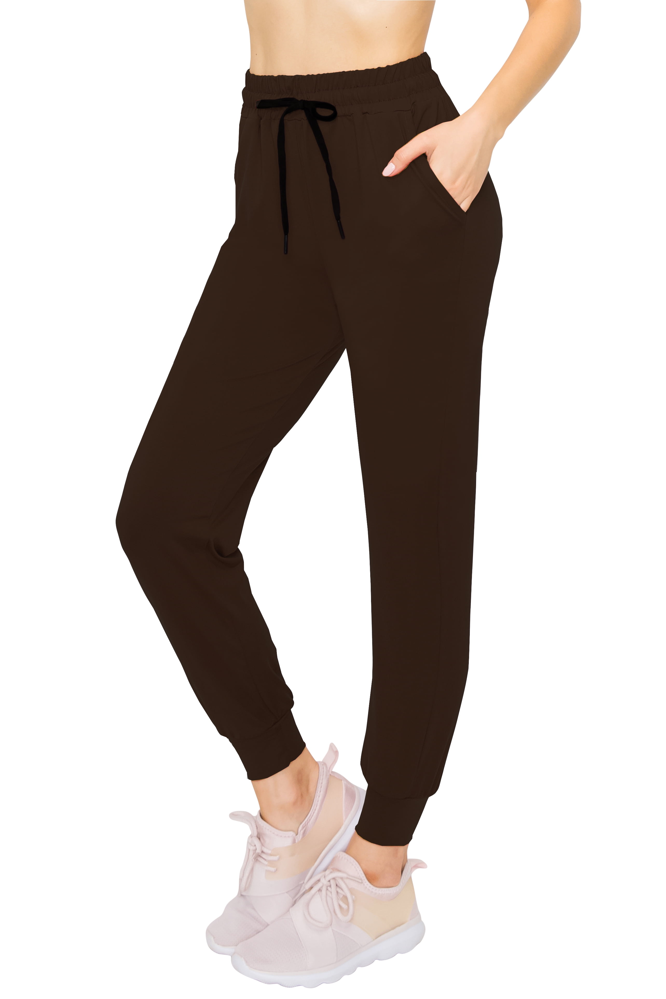 ALWAYS Women's Jogger Pants Buttery Soft Sweatpants with Pockets Brown