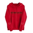 thumbnail image 4 of Byworldtasic Womens Valentines Day Heart Print Hoodies Cute Long Sleeve Pullover Oversized Top, 4 of 9