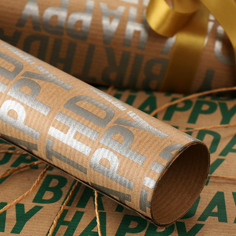 Grandest Birch 1 Set Gift Tissue Paper Flexible Letter Printed Kraft Birthday Gifts Wrapping Paper for Party Blue Kraft Paper