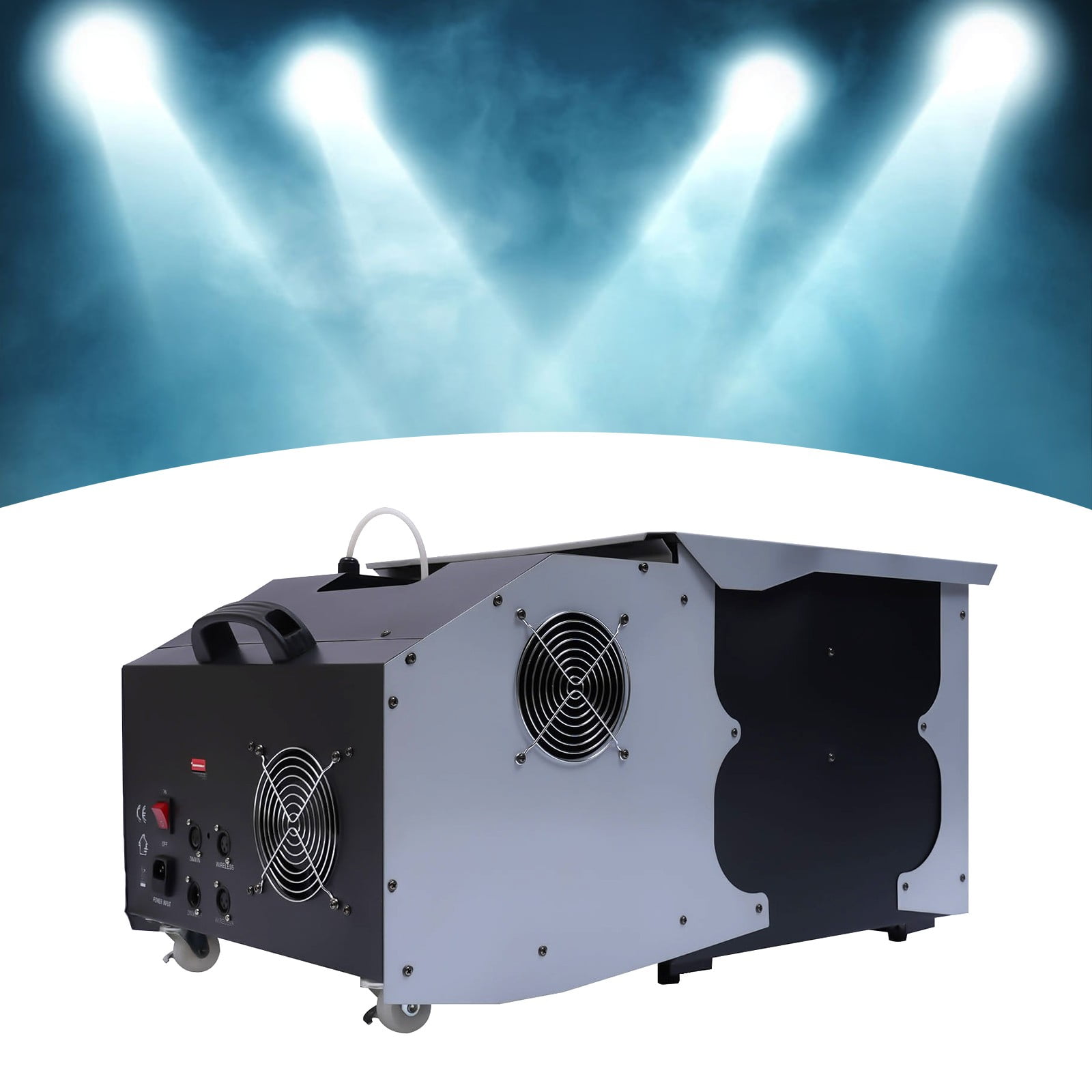 Low Lying Smoke Fog Machine DMX DJ Stage Effect Fogger w/ Remote 1500W Grey for Large Stage Performances