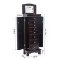 thumbnail image 5 of Winado 8 Drawer Wooden Jewelry Cabinet Chest Storage Organizer Stand, Brown, 5 of 9