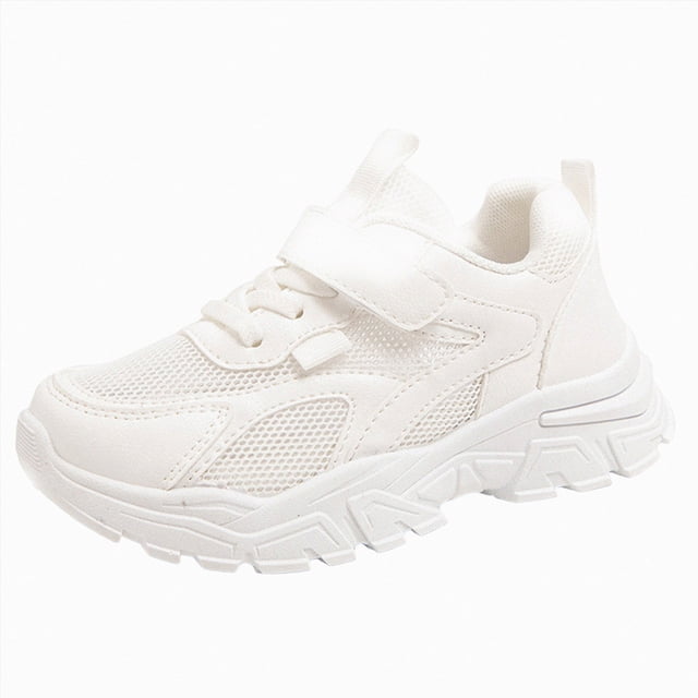 Kogui Chaussures Garçons Jeunesse Chaussures Enfants pour Garçons Chaussures de Sport de Randonnée Espadrilles pour Enfants Taille 2 (Blanc, Grands Enfants 2)