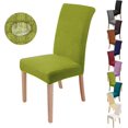 thumbnail image 1 of 4 Pieces Chair Covers(Green), Stretch Dining Chair Cover Modern Chair Protector Washable for Decoration Party Banquets Office Hotel, 1 of 5