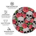 thumbnail image 4 of Balery 4 Pcs Skull And Rosesleather Coasters Set, Drink Table Cup Coasters For Living Room Kitchen Coffee Decor, 4 of 9
