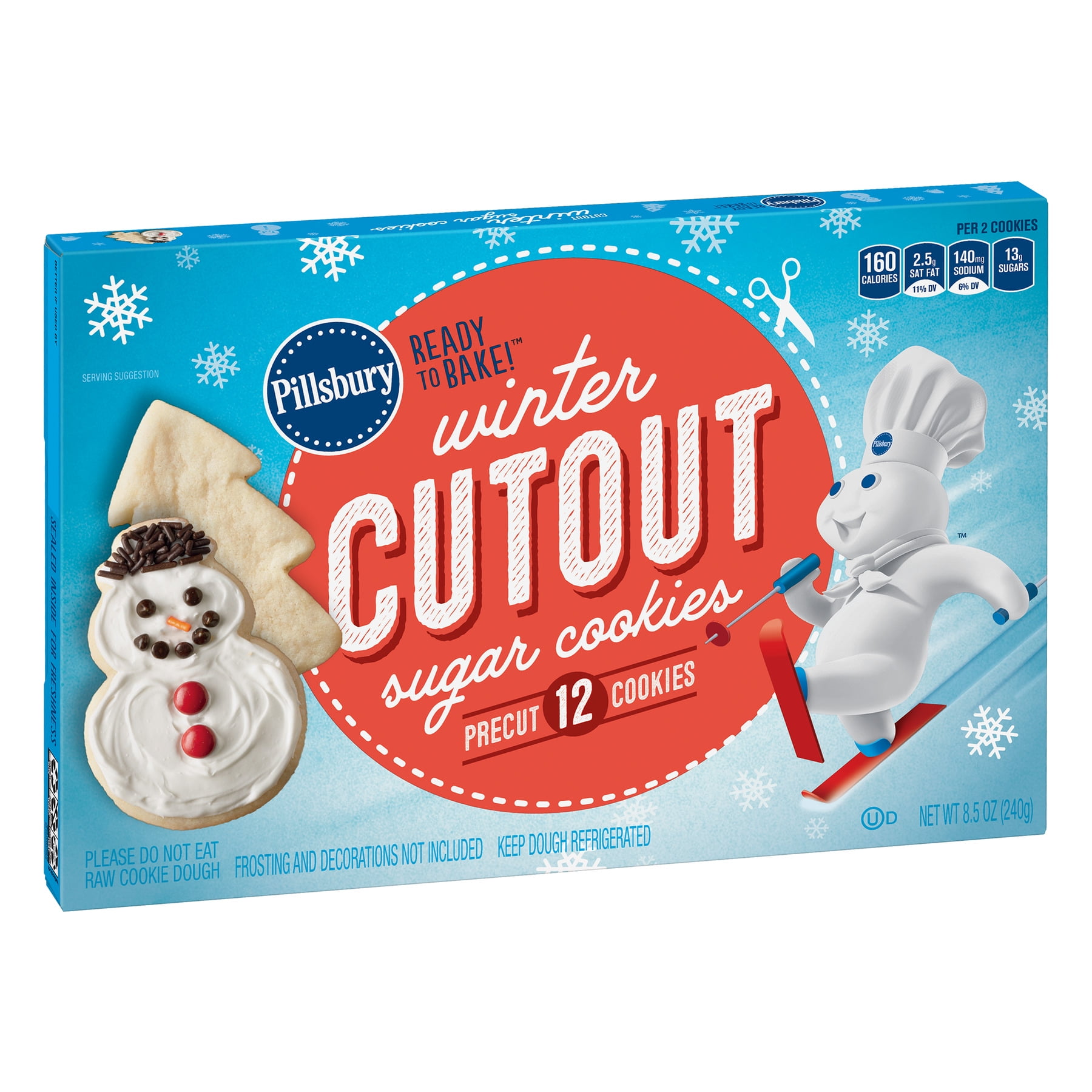 Winter Cutout Sugar Cookie Dough 8 5 Oz 12 Count Walmart