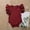 Red, variant on VOUZZA Ribbed Baby Girls Romper, Short Sleeve Ruffle Lace Bodysuit, Plain Solid Color Cotton One Piece Jumpsuit Outfits, 0-24 Months
