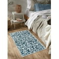 thumbnail image 5 of Lahome Decor 3'x5'Vintage Washable Rugs, Blue Rugs for Bedroom Non Slip,Soft Distressed Floral Bathroom Mat, Entryway Rugs Indoor Accent Floor Throw Carpet for Entrance Coffee Table RV, 5 of 8