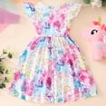 thumbnail image 6 of GYRATEDREAM Girls Dress Summer Toddler Birthday Party Sundress Kids Flutter Sleeve Swing Dresses 18M-8T, 6 of 11