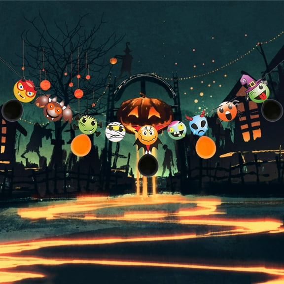 LHWEN Halloween Flag Decorations Party Non-Woven Hanging Banner House Props Indoor Outdoor Scary Design Triangle Pennant Paper Cards Perfect for Theme Parties Garden Wall Bar Craft Supplies