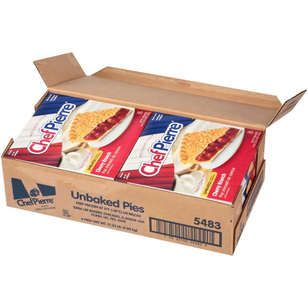 Sara Lee Chef Pierre Traditional Unbaked Cherry Krunch Fruit Pie, 10 inch -- 6 per case.