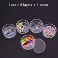 thumbnail image 4 of HLONK ✪ 5 Layer Stackable Bead Containers Small Item Plastic Round Clear Storage Jar Box, 4 of 17