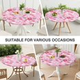 thumbnail image 7 of Elastic edge tablecloth with floral printed polyester, fits round tables 44-52 inch, stain-resistant, extra large edition, 7 of 7