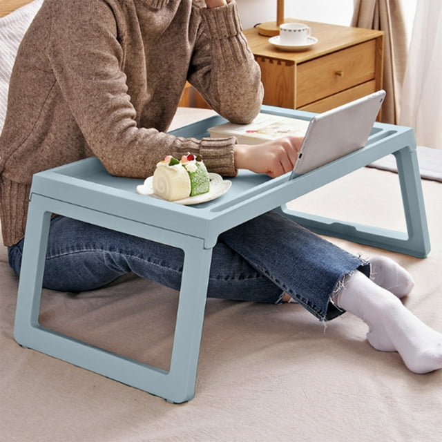 Plastic Folding Table for Bed and Sofa Use, Portable Laptop Desk with Foldable Legs, Ideal for Studying, Working, and Eating, Multi-Functional and Space-Saving