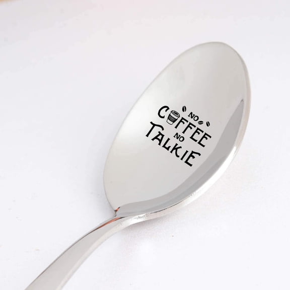Coffee Lovers Gift - No Coffee No Talkie Spoon for Friend Cousin | Fathers Day Present | Husband Wife Funny Wedding Gift | Birthday Gift for Men Women