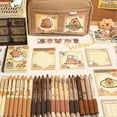 thumbnail image 5 of Cute Capybara Pencil Case, Capybara School Supplies, Wide Opening Mouth Pencil Pouch with Cute Pins Plush Stickers Pendant and Memo Pad, 5 of 5