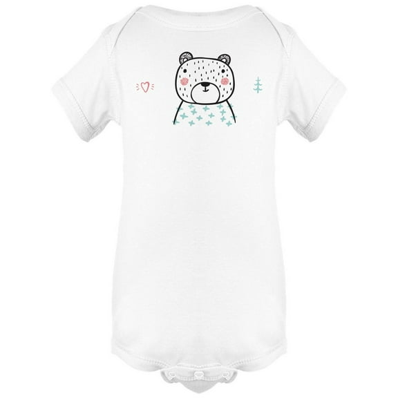 Teddy Bear In Doodle Style Bodysuit Infant -Image by Shutterstock,  6 Months