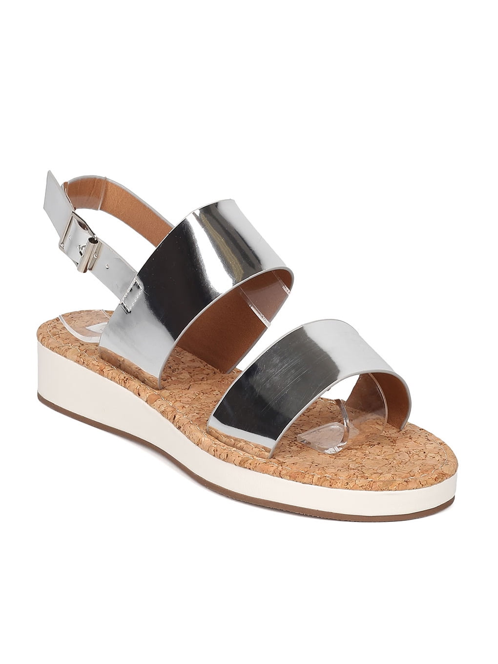 Qupid Womens Amy One Band Sling Back Sandals,Floral,8