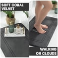thumbnail image 6 of CHAKME 5 Pc Memory Foam Bath Mat Set: 20"x46",32"x20",24"x17",18"x16",U Shaped 24"x20". Non Slip, Machine Washable, Super Absorbent, Classic Greek Key, Dark Gray., 6 of 7