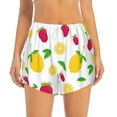thumbnail image 4 of Lsque Strawberry and Lemon Printed Women's Running Shorts with Liner Pockets,Elastic Quick Dry Workout Athletic Gym Yoga Shorts,Womens High Waist Shorts-XX-Large, 4 of 9