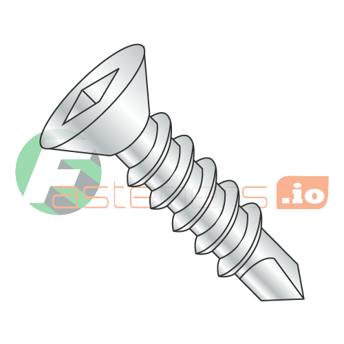 #8 x 2 1/2" Self-Drilling Screws / Square / Flat Head / Steel / Zinc / #2 Drill Point (Quantity: 2,000 pcs)