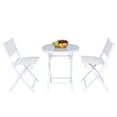 thumbnail image 2 of Costway Set 3 Piezas de Bistró Plegable Set Conversación de Jardín con Mesa y 2 Sillas Juego Muebles para Patio Interior Exterior Blanco, 2 of 8
