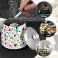 thumbnail image 4 of Yayeee Ashtray with Lid for Cigarette Smokeless Stainless Steel Home Ash Holder, Colorful Triangles, 4 of 7