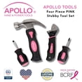 thumbnail image 5 of Apollo Tools Four Piece Stubby Tool Set - Pink- DT0240P, 5 of 10