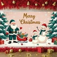 thumbnail image 4 of Pink Theme Christmas Banner Cute Merry Christmas Banner Santa Claus Design Snowman Pattern Holiday Banner for Christmas Party Indoor Decoration Home Celebration, 4 of 9