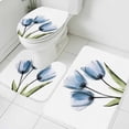 thumbnail image 3 of Blue Tulip Bath Mat 3 Piece Bathroom Rug Set, Abstract Flower Country Farm Floral White Non Slip Bath Rug Contour Mat and Toilet Lid Cover, Absorbent Shower Mats Soft Bath Rugs and Mats Sets, 3 of 8