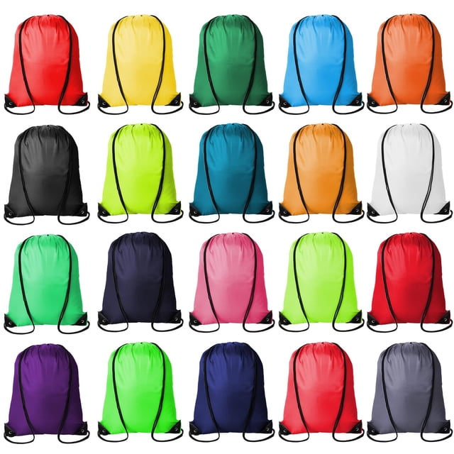 Mochilas con cordón Kuhome, bolsa de cadena a granel, 20 piezas (20 colores)