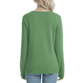 thumbnail image 4 of QUALFORT Women’s 100% Cotton Lightweight Button-Front Cardigan Sweater，crew neck Long Sleeve Knit, 4 of 7