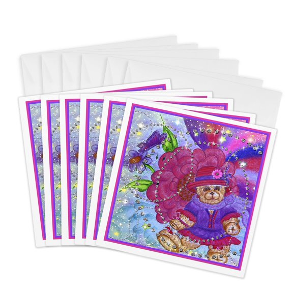 3dRose, Grandmas Teddy Bear, 6 Greeting Cards with envelopes