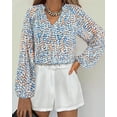 thumbnail image 2 of BTFBM Blouses for Women Dressy Casual Floral Summer Boho Tops V Neck Lightweight Long Sleeve Shirts Spring Clothes, 2 of 6