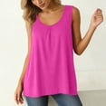 thumbnail image 2 of Qiopertar Women's Tank Tops Flowy Round Neck Sleeveless Solid Casual Loose Summer Tops Hot Pink XL, 2 of 7