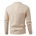 thumbnail image 2 of Men's Textured Knit Crew Neck Sweater Long Sleeve Solid Casual Pullover Top, 2 of 4