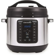 QINBI 8-Quart Multi-Use XL Express Crock Programmable Slow Cooker and Pressure Cooker with Manual Pressure, Boil & Simmer, Stainless Steel