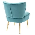 thumbnail image 6 of Upholstered Leisure Sofa Chair - Velvet Wingback Club Chair - Armless Lounge Chair with Gold Metal Legs - Living Room Bedroom Furniture - Teal, 6 of 8