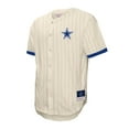 thumbnail image 2 of Men's-Mitchell & Ness  Cream Dallas Cowboys Vintage Logo Final Seconds Full-Button Mesh Top, 2 of 3