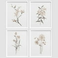 thumbnail image 3 of PixonSign Framed Wall Art Watercolor Cherry Blossoms & Daisy Prints, Flowers Adhesive Canvas Poster, Set of 4 Nature Wilderness Wall Decor, Botanical Floral Home Wall Décor - 12"x16" White, 3 of 5