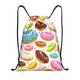 thumbnail image 1 of Xecao Color Donut Pattern Sports Drawstring Backpack - String Swim Gym Bag with Wet Proof Pocket for Women&Men-Small, 1 of 6