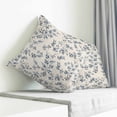thumbnail image 4 of Throw Pillow Covers 24x24 Inch, Navy Blue Leaves Decorative Pillow Cases for Couch Sofa Bed, Vintage Summer Botanical Farmhouse Rustic Cotton Linen Square Home Decor Pillowcases with Hidden Zipper, 4 of 7