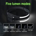 thumbnail image 5 of Linterna frontal LED, inducción de todas las perspectivas, iluminación de 230°, 350 lúmenes, diseño liviano, resistente a la intemperie, recargable por USB (negro), 5 of 5