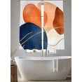 thumbnail image 5 of Abstract Graffiti Sheer Curtains 63 Inches Long 2 Panels Vintage Gold Orange Blue Shape Modern Light Filtering Semi Sheer Window Curtains Drapes for Bedroom Living Room 52"x63", 5 of 7