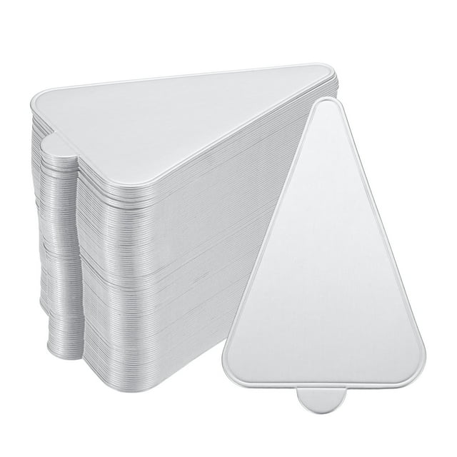 Uxcell 200pcs Mini Cake Boards, Mousse Cake Cardboards Triangle Cake Base (Silver Tone)