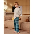 thumbnail image 6 of Arshiner Boys Plaid Pajama Pants Soft Long PJ Bottoms Plaid Lounge Pants for Boys, 6 of 7