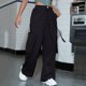 thumbnail image 5 of Gibobby Pantalones deportivos para mujer Pantalones cargo Mujer Ropa holgada de ajuste relajado Pantalones de mezclilla negros Cintura alta Cremallera(Negro,M), 5 of 5