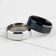 thumbnail image 3 of Anillo de acero inoxidable para hombre y mujer, sortija de compromiso de boda, color negro mate, a la moda, 3 of 3