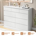 thumbnail image 6 of 9 Drawers Dresser for Bedroom, Wood Chest of Drawers, Wide Closet Storage Dressers Organizer for Hallway, TV Stand for Living Room, White, 6 of 11