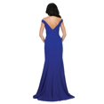 thumbnail image 3 of Women's Royal Blue Queen RQ8130 Luxurious Beaded Tiered Gown Special Occasions Black 18, 3 of 7